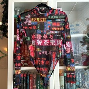 SHEER NEON CITY BODYSUIT FROM PLT